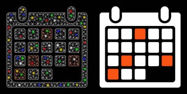 Parlak Izgara Ağı Takvim Randevu Simgesi Fişek Benekli Simgesi