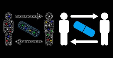 Işıldayan Ağ Kabuğu Adamları Işık Noktaları ile Simge Değiştirme Simgesi