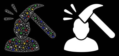 Fişek Kablosu Çerçevesi Baş Şok Simgesi Fişek Benekli