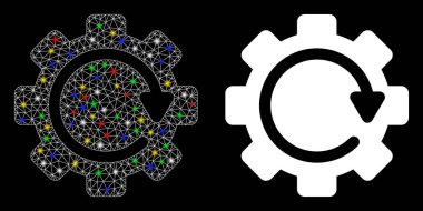 Fişek Kablosu Çerçeve Döndürme Yönlendirme Simgesi Fişek Benekli