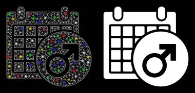 Fişek Kablosu Çerçevesi Erkek Sembol Takvimi Simgesi Fişek Benekli Simge Simgesi