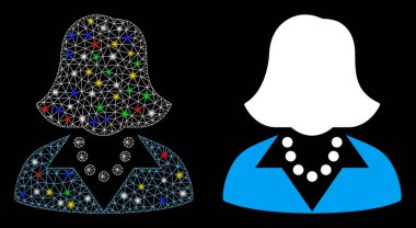 Işıl ışıl parlayan benekli 2d Lady Icon