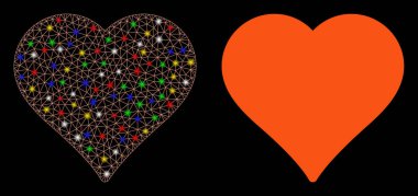 Fişek Kablosu Çerçeve Kalbi Benekli Simgesi