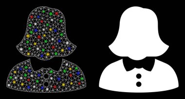 Parlak Izgara 2d Işık Noktalı Kadın Simgesi