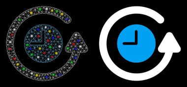 Ağ 2d Saat Simgesini Işıklı Lekelerle Geri Yükle