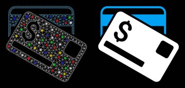 Ağ Ağı Kredi Kartları Simgesini Fişek Lekeli Fişekle