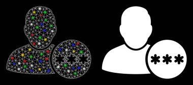 Fişek Ağı Kullanıcısı Gizli Parola Simgesi ile Fişek Benekli Fişek Ağı