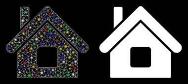 Fişek lekeli Ağ 2d Ev Simgesi