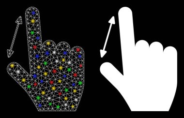 Fişek 2d Ölçüm Parmakları Simgesi İşaret Lekeli Simge