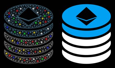 Fişek Kabuğu Ethereum Madeni Para Yığını Simgesi Flash Benekli Simge