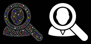 Parlak Ağ Gövdesi Işık Noktalı Kullanıcı Simgesi Bul