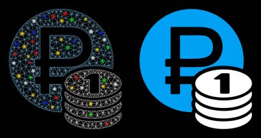 Fişek Kablosu Çerçeve Rouble Para Simgesi Fişek Benekli Simge