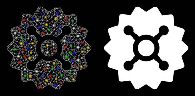 Flaş Noktalı Parlak Ağ Ruleti Simgesi Simgesi