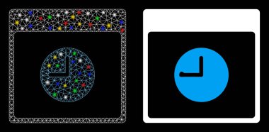 Parlak Ağlı Kabartma Saat Takvimi Flash Benekli Sayfa Simgesi