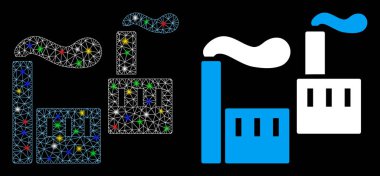 Parlak Izgara Ağı Sigara İçen Endüstri Simgesi Flash Benekli