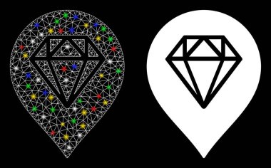 Fişek Ağı 2d Elmas Harita İşaretleyici Simgesi Benekli