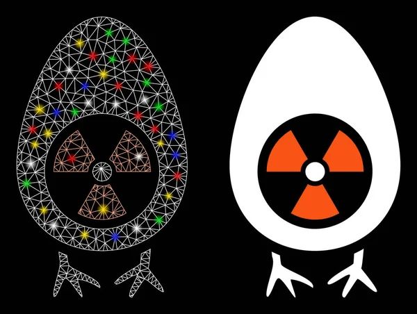 Atomik Atom Projesi Simgesi Işıklı Ağ Ağı 'nı parlat — Stok Vektör