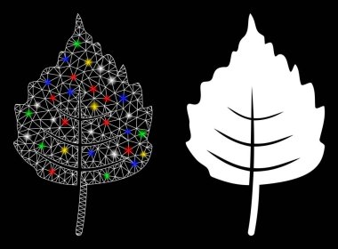 Fişek Ağı Birch Yaprak Simgesi Fişek Benekli