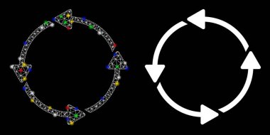 Parlak Ağ 2d Flaş Noktalı Dairesel Yol Simgesi