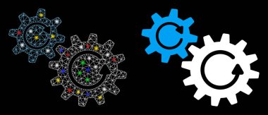 Parlak Ağ 2d Döndürme Simgesi Flash Noktalı