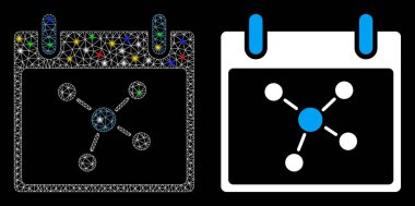 Fişek 2d Bağlantılar Takvim Günü Simgesi Lekeli
