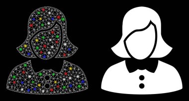 Parlak Ağ 2d Fişek Benekli Kadın Simgesi