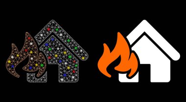 Parlak Ağ 2d Yangın Lekeli Simge Zararı