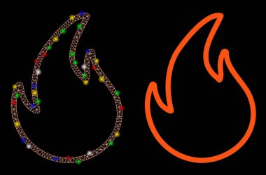 Fişek Kablosu Alev Çerçevesi İçindekiler Simgesi Fişek Benekli