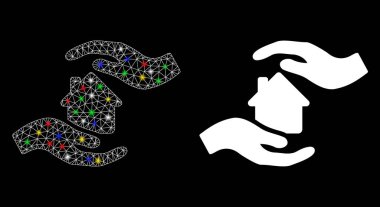 Işıldayan Ağlı Kabuk Evi Bakım Elleri Flash Benekli Simge