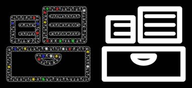 Flaş Noktalı Parlak Kablo Çerçeve Kütüphanesi Katalog Simgesi