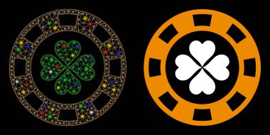 Parlak Ağlı İskelet Şanslı Kumarhane Çip Simgesi Işık Lekeli