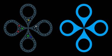 Ağ 2d Harita İşaretleyicileri Simgesini İşaret Noktalarıyla İşaretle