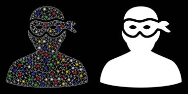 Fişek Ağı 2d Fişek Benekli Maskeli Hırsız Simgesi