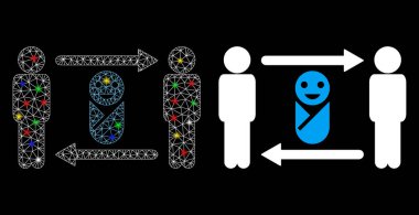 Fişek Benekli Ağ 2d Kişiler Çocuk Değişim Simgesi