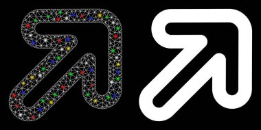 Işık Lekeli Parlak Ağlı Kabartma Doğrudan Oklu Simge