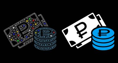 İşaret fişeği lekeli Ağ İskelesi Rouble Para Simgesi