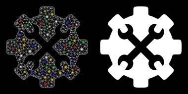 Işıldayan Ağ 2d Servis Araçları Benekli Simge