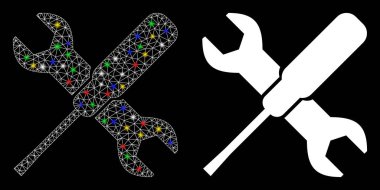 Işıldayan Ağ Kablo Çerçeve Araçları Işık Lekeli Simge