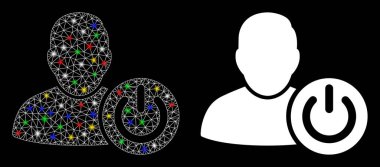 Ağ 2d Kullanıcı Günlük Kaydı Simgesini Işıklandırma Noktalarıyla Fişekle