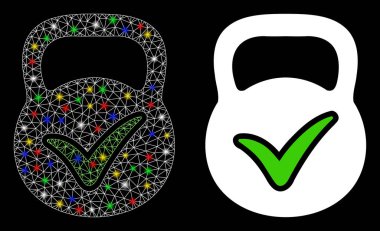 Işıldayan Kablo Çerçevesi Geçerli Kütle Simgesi Işık Noktaları ile