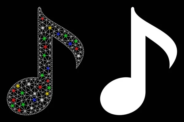 Flare Mesh Carcass Musical Note Icon with Flare Spots