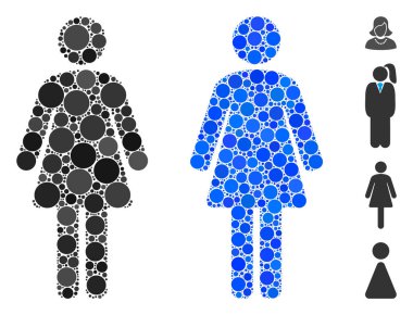 Yuvarlak Noktaların Kadın Mozaik Simgesi