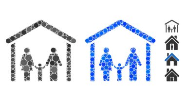 Çember Noktaların Aile Kulübesi Mozaik Simgesi