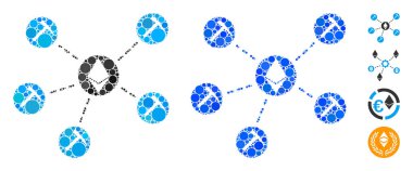 Ethereum Madencilik Havuzu Çember Noktalar Mozaik Simgesi
