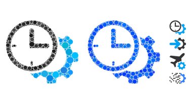 Zaman Ayarlama Mozaik Yuvarlak Noktalar Simgesi