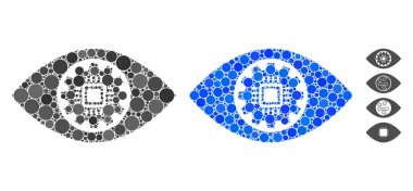 Robotik Göz Çember Noktalarının Mozaik Simgesini Mercek Etti