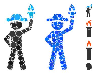 Özgürlük Meşalesi Kompozisyonu Çember Noktalarının Simgesi