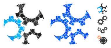 Mekanik Vites Bileşimi Çember Noktaları Simgesi