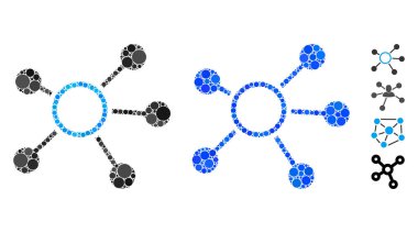 Bağlantılar Çember Noktalarının Mozaik Simgesi