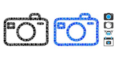 Fotoğraf Kamerası Çember Noktalarının Mozaik Simgesi